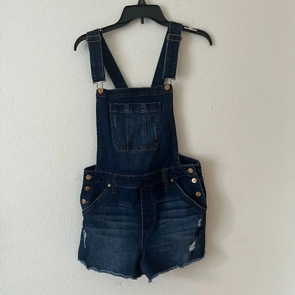 No Boundries denim overall shorts size L